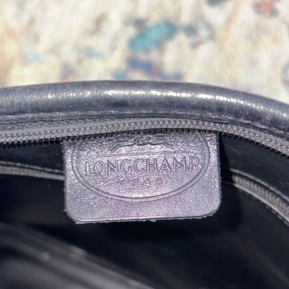 Vintage x LONG Champ  Black Classic Tote 90s - Picture 9 of 10